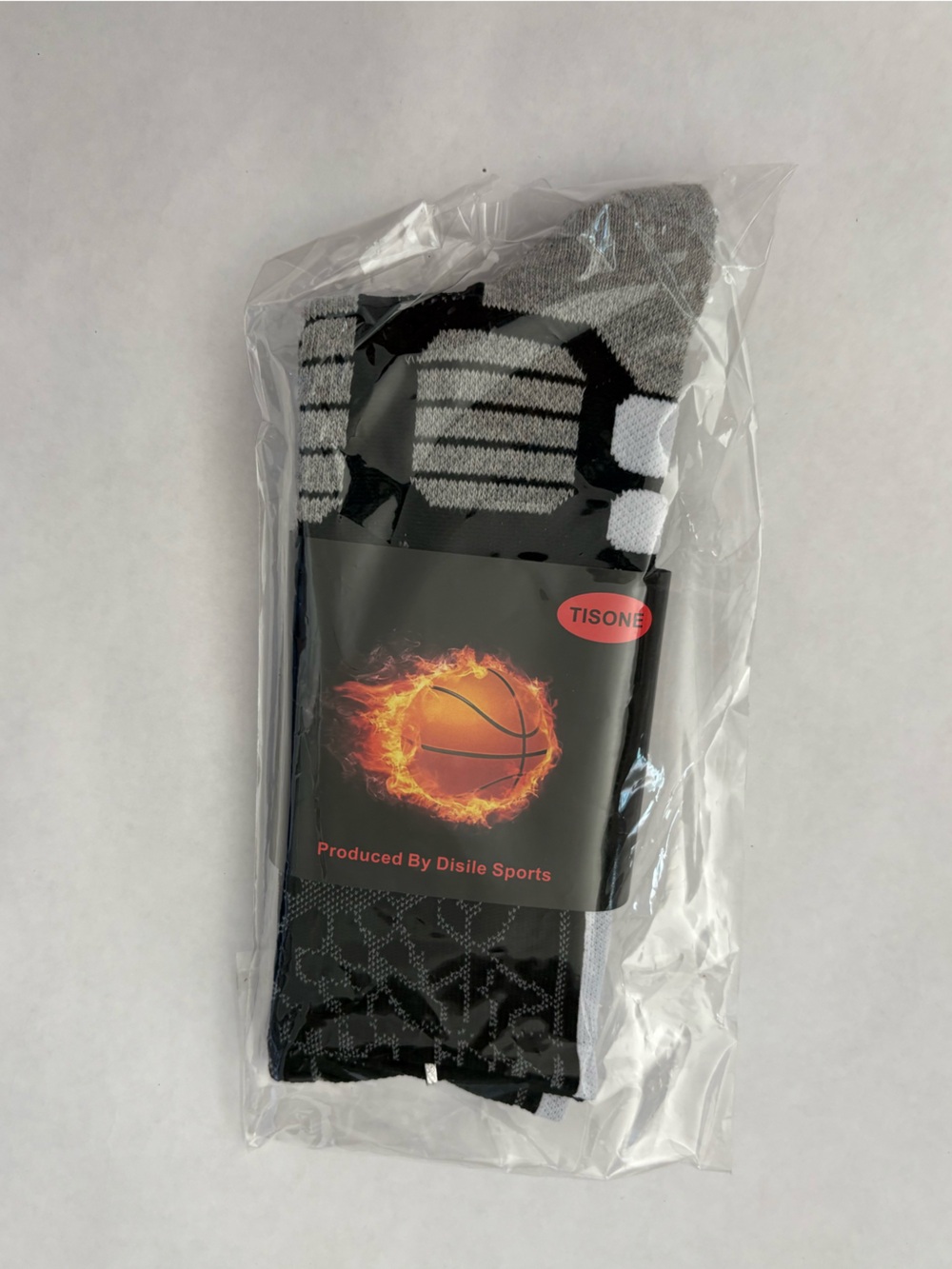 Men’s Performance Athletic Crew Socks - Black & Gray